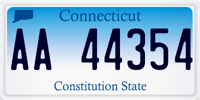 CT license plate AA44354