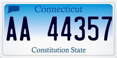 CT license plate AA44357