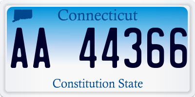 CT license plate AA44366