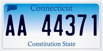 CT license plate AA44371