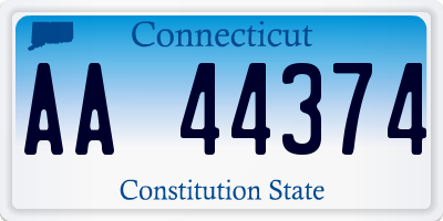 CT license plate AA44374