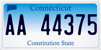 CT license plate AA44375