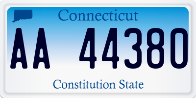 CT license plate AA44380