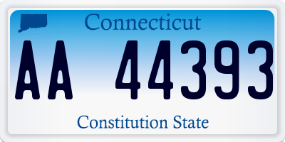 CT license plate AA44393