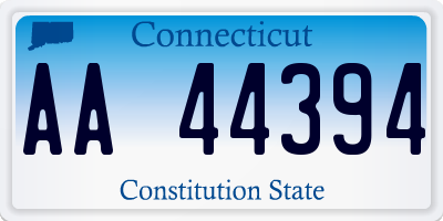 CT license plate AA44394