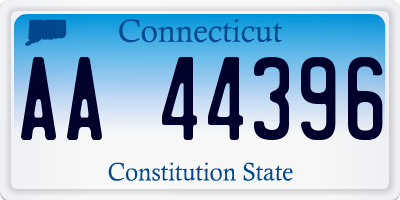 CT license plate AA44396