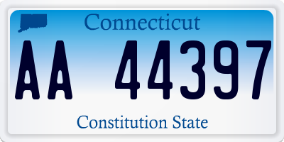 CT license plate AA44397