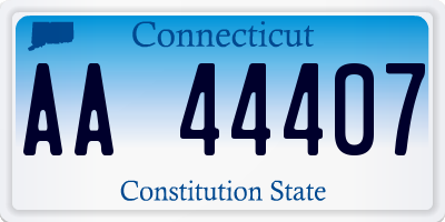 CT license plate AA44407