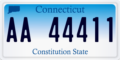 CT license plate AA44411