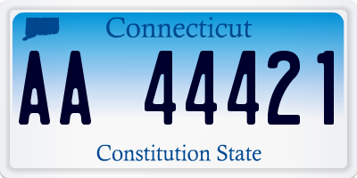 CT license plate AA44421