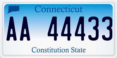 CT license plate AA44433
