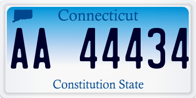 CT license plate AA44434