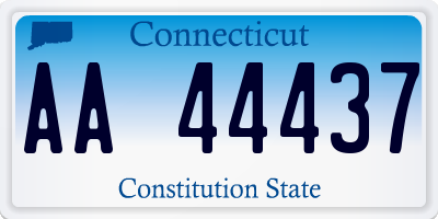 CT license plate AA44437