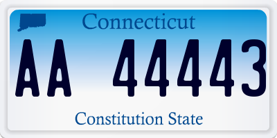 CT license plate AA44443