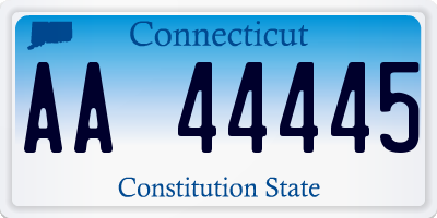 CT license plate AA44445