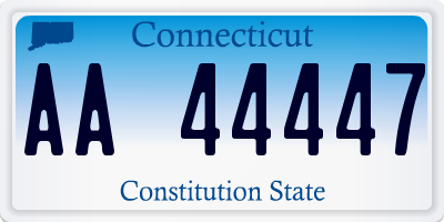 CT license plate AA44447