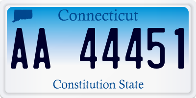 CT license plate AA44451