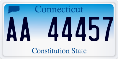 CT license plate AA44457