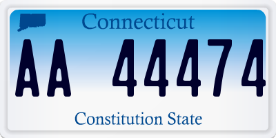 CT license plate AA44474