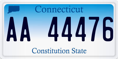 CT license plate AA44476