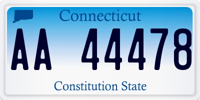 CT license plate AA44478