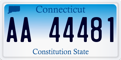 CT license plate AA44481