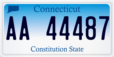 CT license plate AA44487