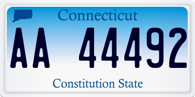 CT license plate AA44492