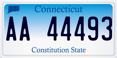 CT license plate AA44493