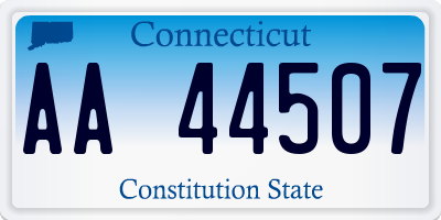 CT license plate AA44507