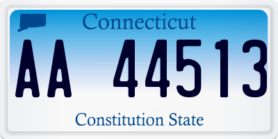CT license plate AA44513