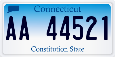 CT license plate AA44521