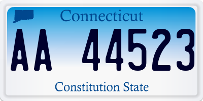 CT license plate AA44523