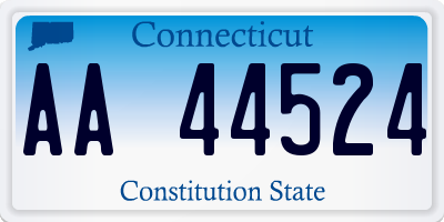 CT license plate AA44524