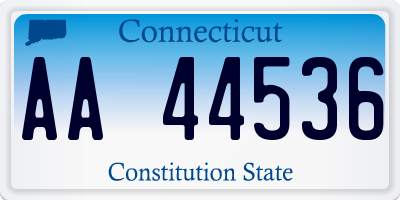 CT license plate AA44536