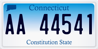 CT license plate AA44541