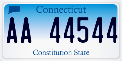 CT license plate AA44544