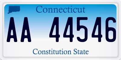 CT license plate AA44546