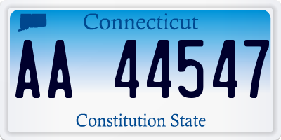 CT license plate AA44547