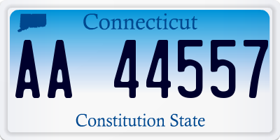 CT license plate AA44557