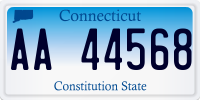 CT license plate AA44568