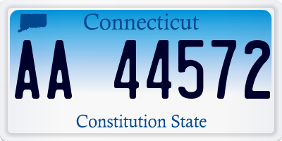 CT license plate AA44572