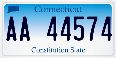 CT license plate AA44574