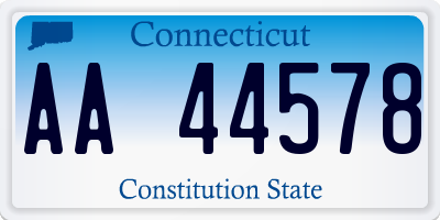 CT license plate AA44578