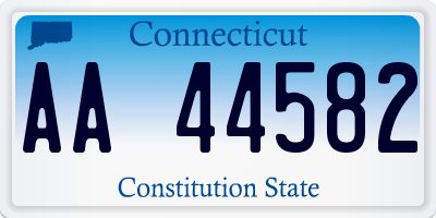 CT license plate AA44582