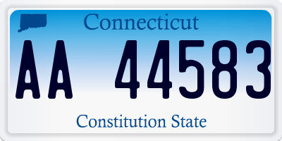 CT license plate AA44583