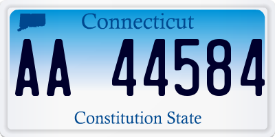CT license plate AA44584