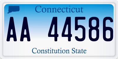CT license plate AA44586