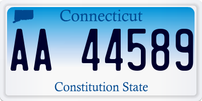 CT license plate AA44589