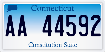CT license plate AA44592